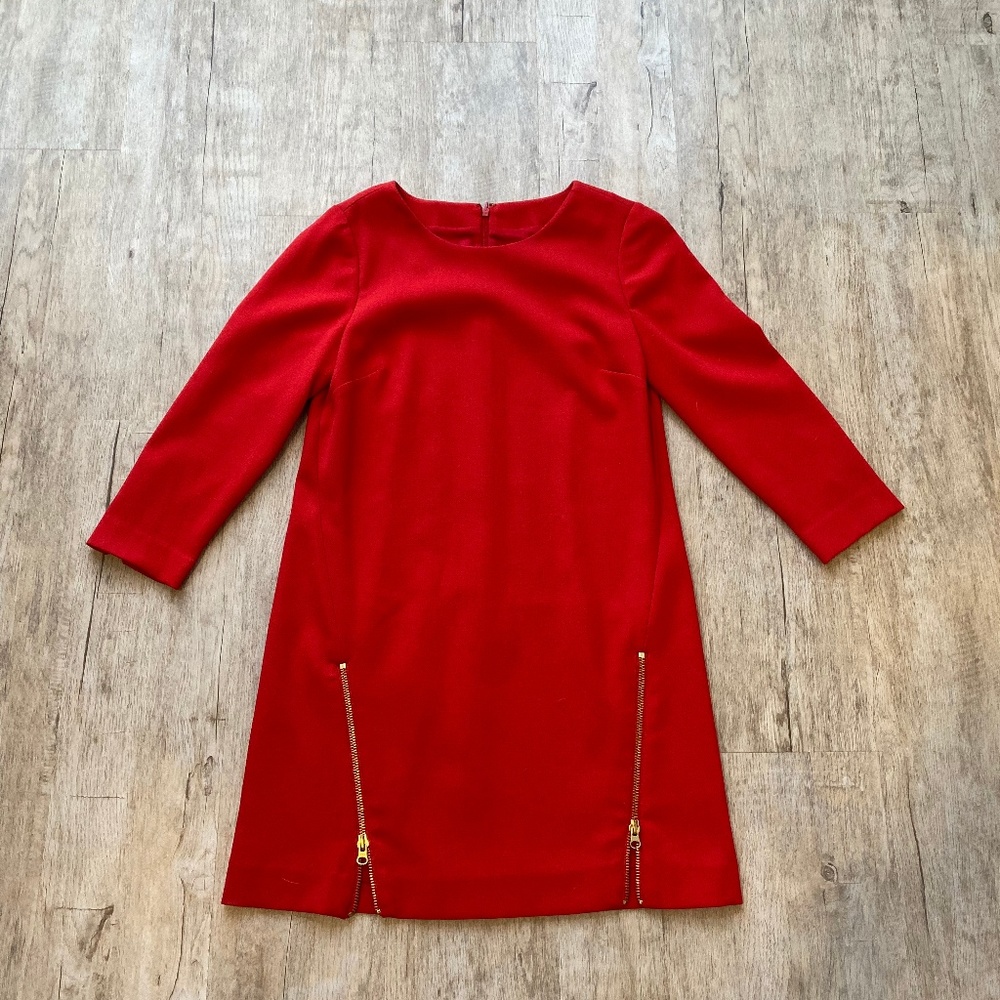 J. Crew Red Shift Dress